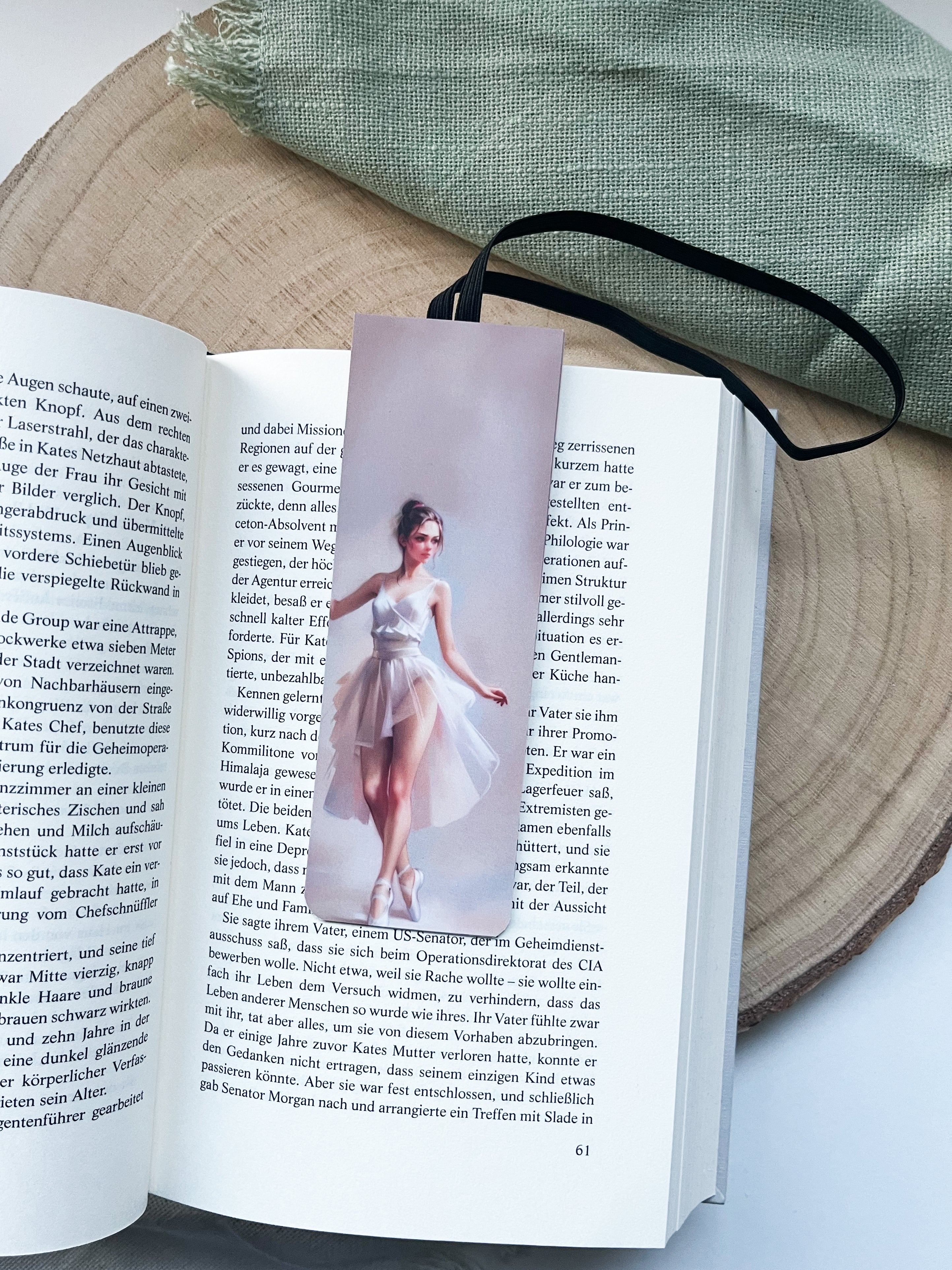 "Rosy Chapters" – Gummiband-Lesezeichen